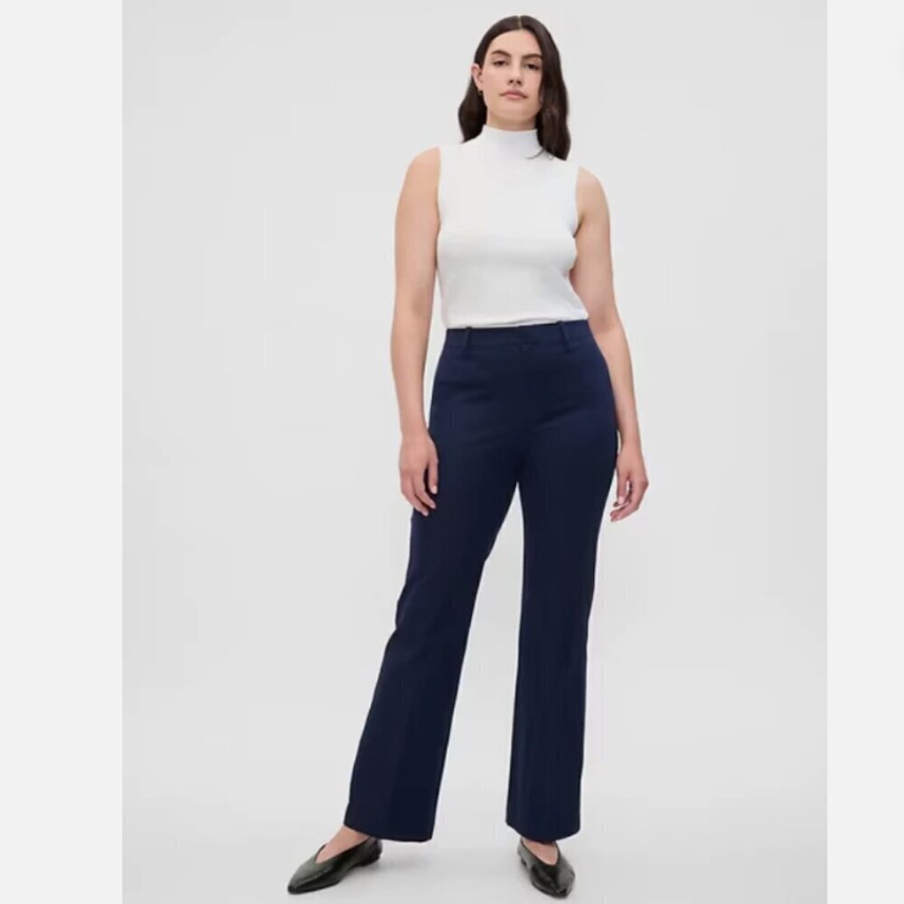 GAP Mid Rise Bi-Stretch Baby Boot Dress Pants Navy Blue Size 10 #522097 RT$70
